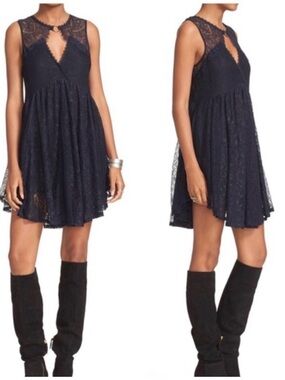 Free People Don’t You Dare Lace Mini Dress